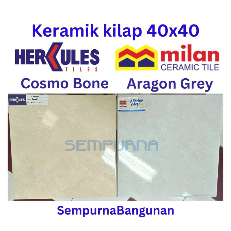 Keramik ubin lantai dinding tembok motif serat marmer kilap glossy 40x40 Milan Aragon Grey abu cream