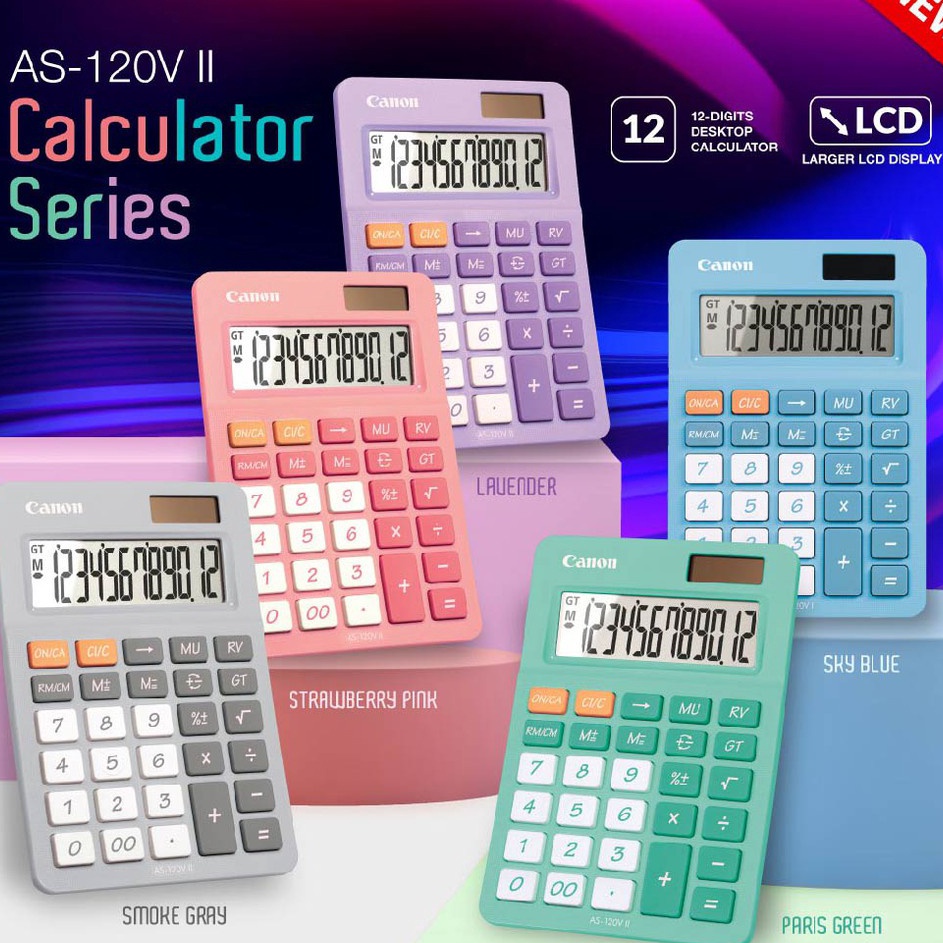 

Stock Banyak Kalkulator Canon AS12V II 12 DIGIT Kalkulator Canon WarnaWarni kalkulator tansi kalkulator Dagang