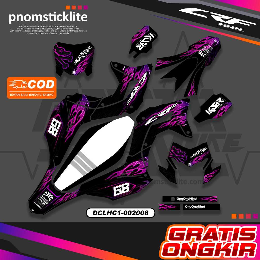 Decal CRF Fullbody Sticker Crf Decal Honda Crf 150L Decal Crf Full Body Dekal Crf Supermoto Decal Su