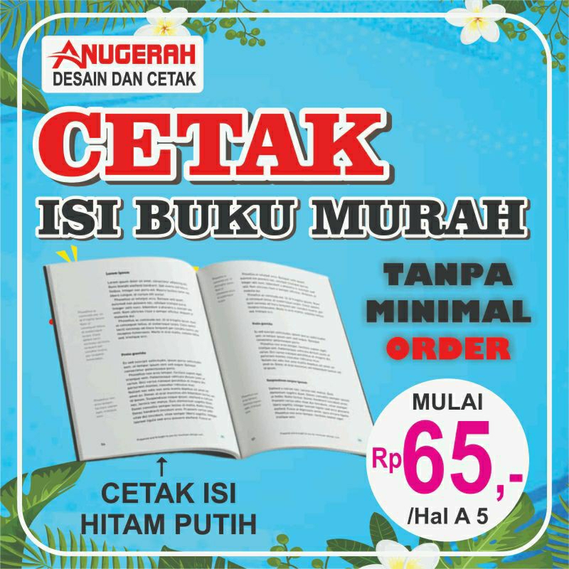 

Print Buku Sekolahan Murah , Novel, Dll / Hitam Putih / Tanpa Minimal order