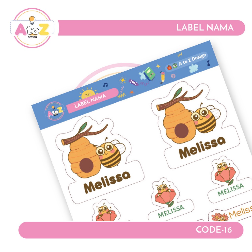 

Sticker / Label Nama Anak Murah Tema Bee / Lebah