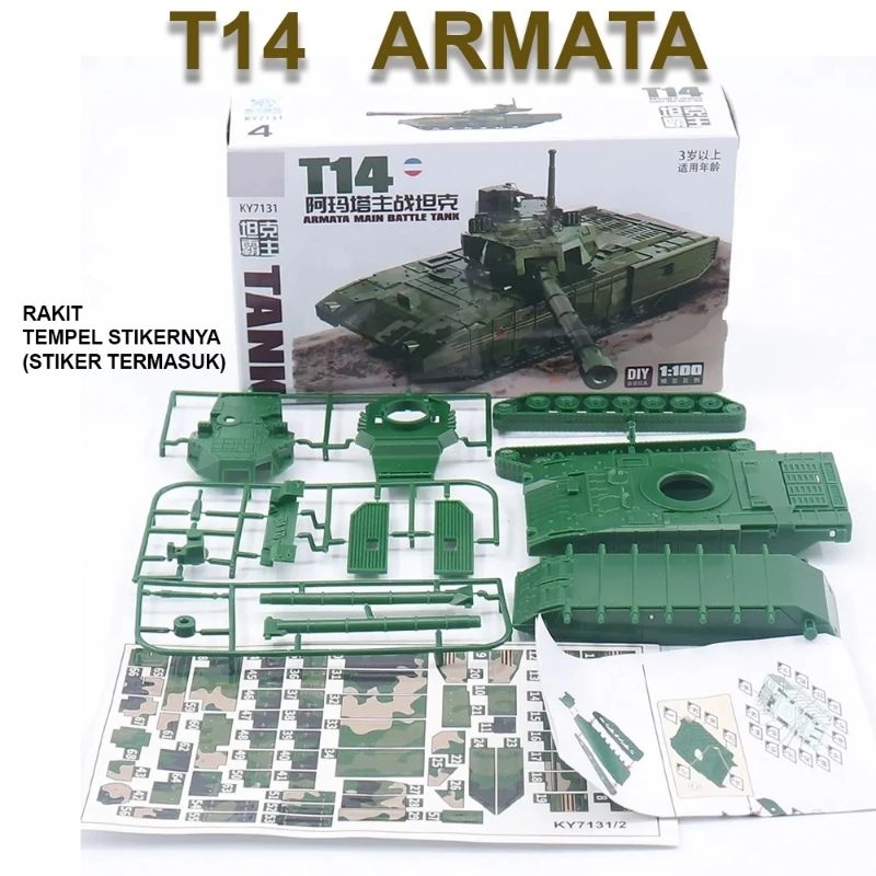 miniatur tank baja T-14 ARMATA 1/100 model kit military ww2