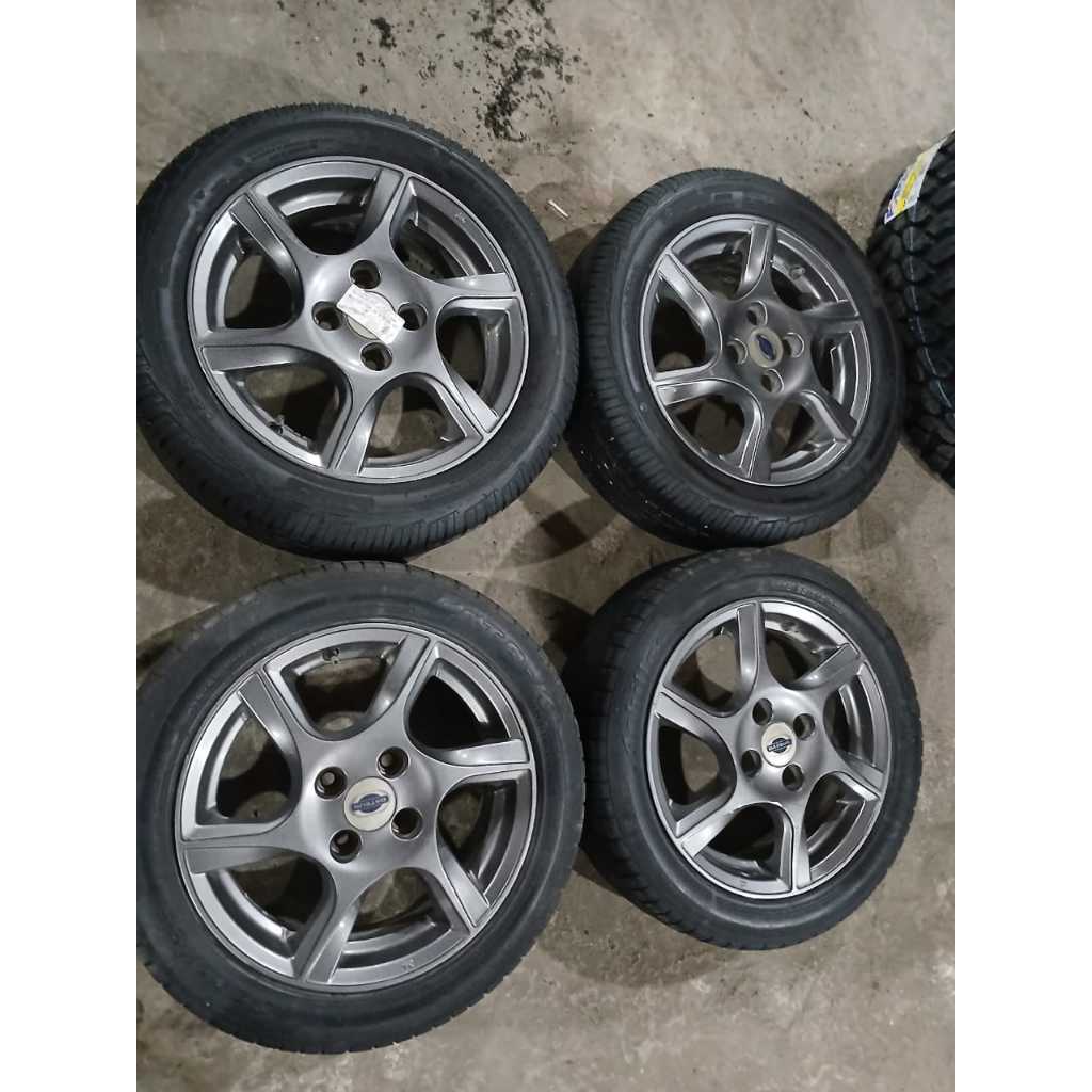 VELG MOBI MURAH SEKEN/BEKAS STD DATSUN GO R15X5,5 4X100ET45 GREY + BAN ACH(2) 185 55 R15(80%)