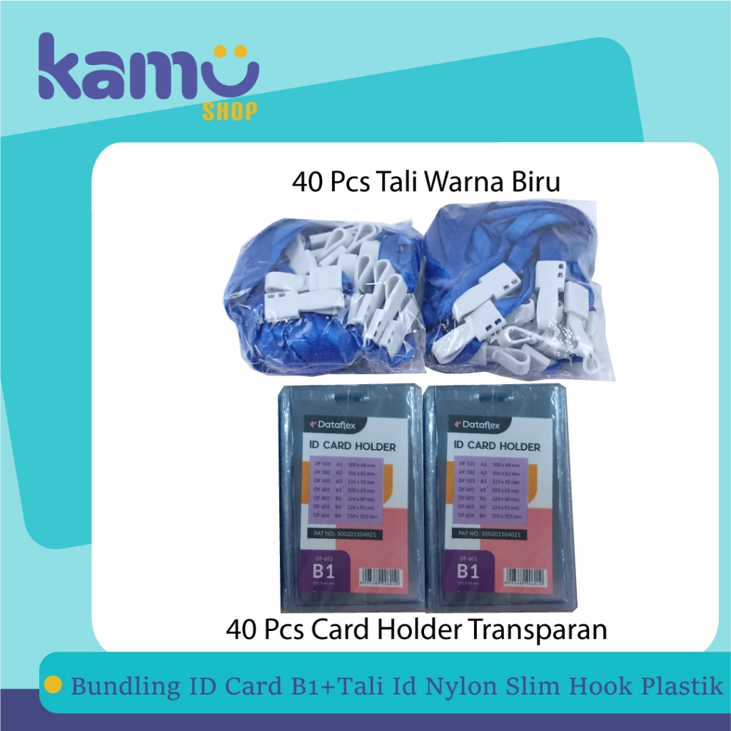 

AT BUNDLING 40 Pcs ID CARD B1 + 40 Pcs Tali ID Nylon Slim Hook Plastik ( CBT - NYLK )
