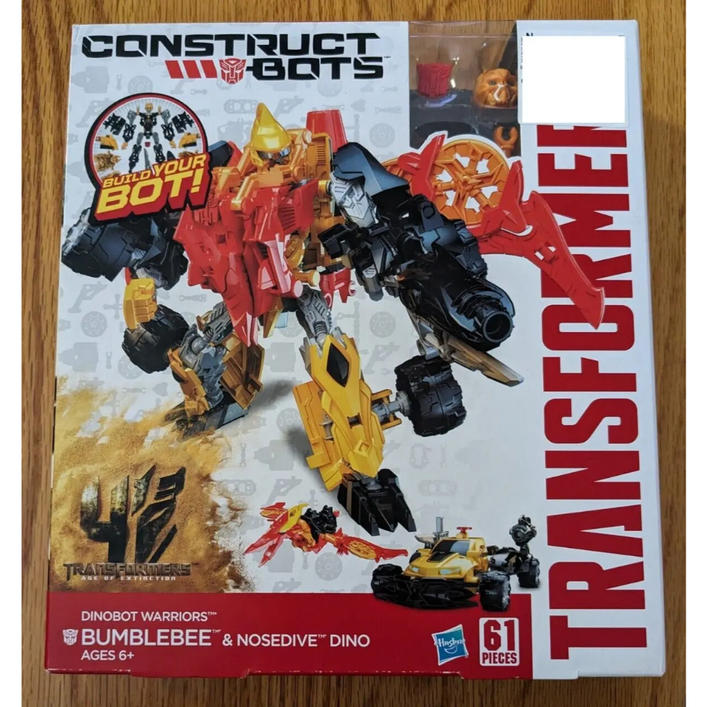 Transformers Age of Extinction Construct-Bots Dinobot Warriors Bumblebee and Nosedive Dino Buildable