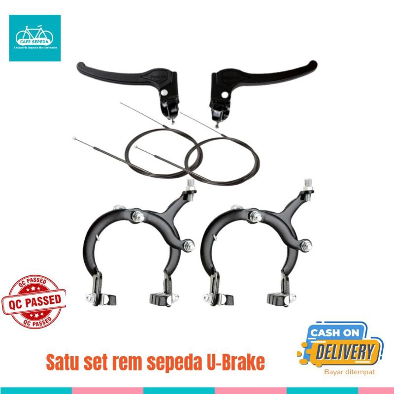 REM SEPEDA U-BRAKE SATU SET DEPAN BELAKANG