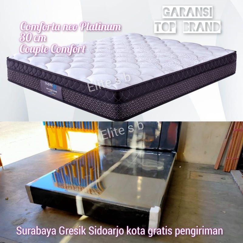 Set Comforta neo platinum superfit 120 160 180 x 200 kasur spring bed divan sandaran