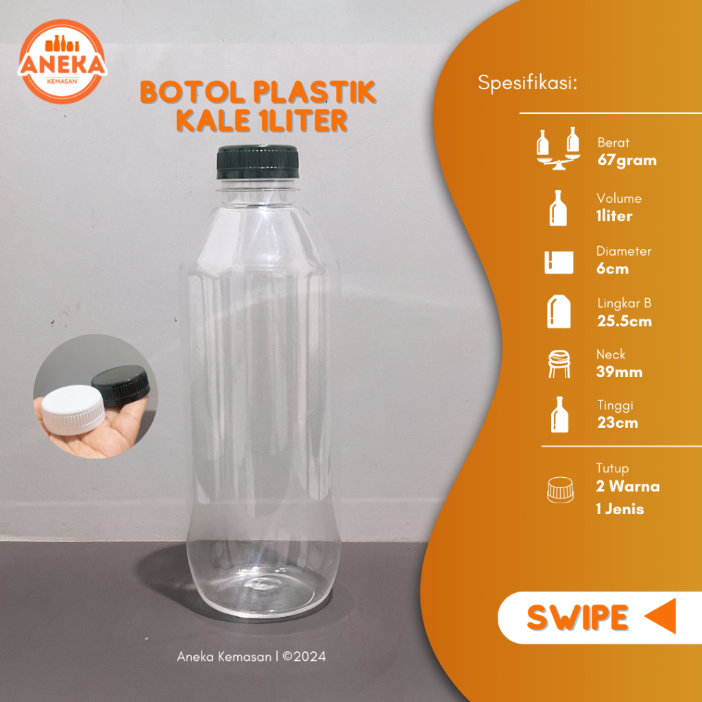 (Paket isi 20pcs) BOTOL KALE PLASTIK 1000ML Botol Jus 1000ML Botol Kopi 1000ML Botol Juice 1000ML