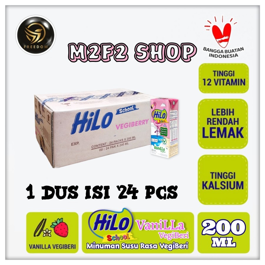 

Susu HiLo School Rasa Vanilla Vegiberi Kotak UHT - 200 ml (Kemasan Karton)