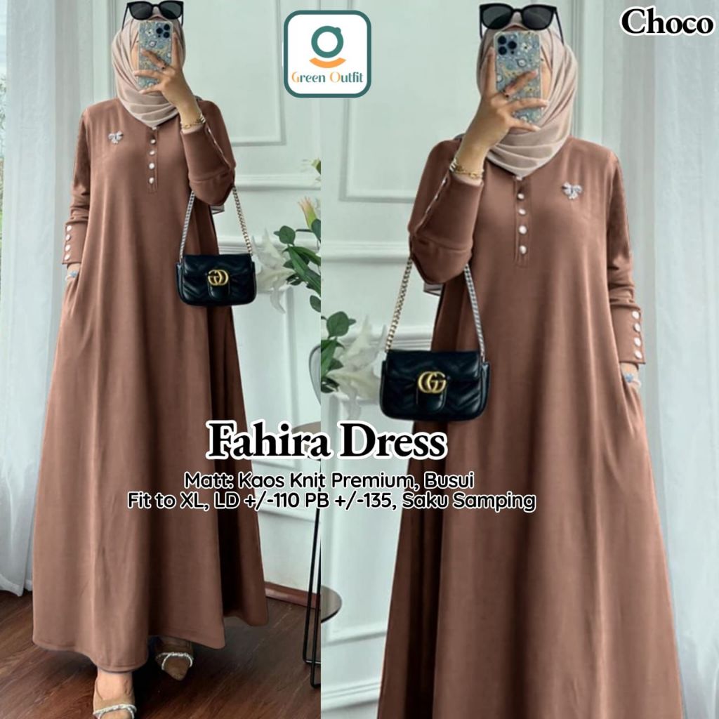 fahira dress maxy gamis pakaian baju pesta kondangan wanita cewe remaja dewasa muslim knit rajut pre