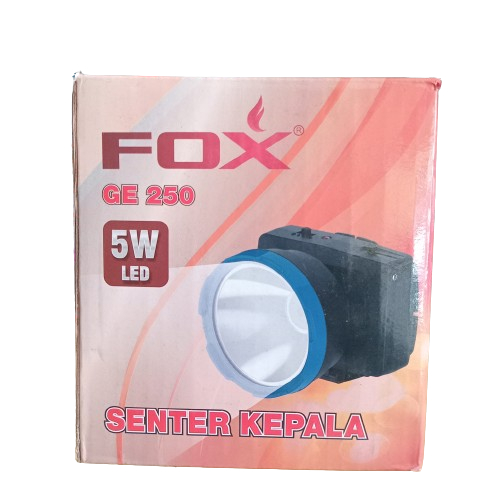 Senter Kepala Headlamp - FOX GE 250 Warna Kuning Atau Putih Cahaya Kuning Atau Putih