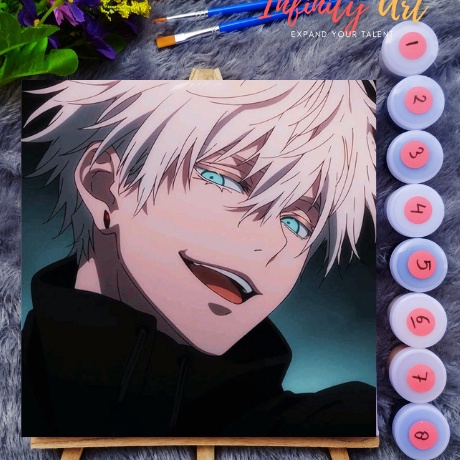 

Praktis Paint by Number Jujutsu Kaisen Gojou Satoru Paint By Number Anime 2x2 cm Paint by Number Kit DIY canvas painting Kit mewarnai lukisan with wooden frame numbers kanvas painting kit with frame siap lukis oil painting paint by number s buku
