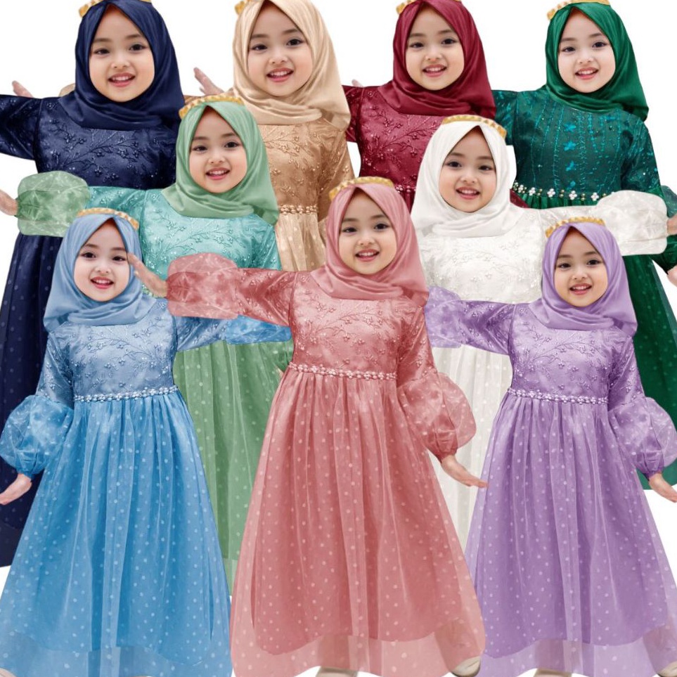Inovatif Gamis anak perempuan Meliana 211thn  baju pesta anak perempuan muslim  baju pesta anak musl