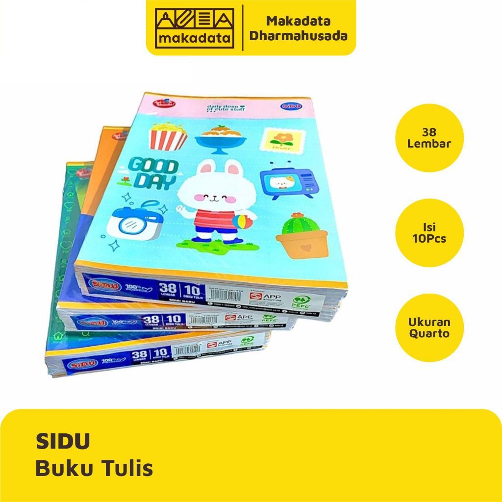 

BUKU TULIS SIDU | SINAR DUNIA 38 LEMBAR ISI 10 PCS / PACK