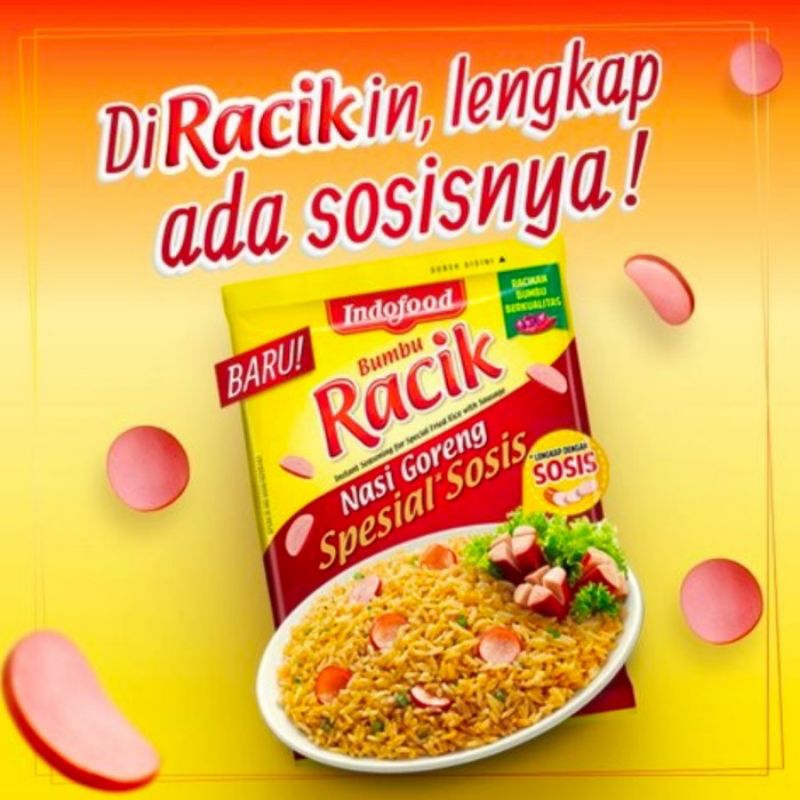 

INDOFOOD RACIK NASI GORENG (SEPESIAL SOSIS RENCENG) 20G