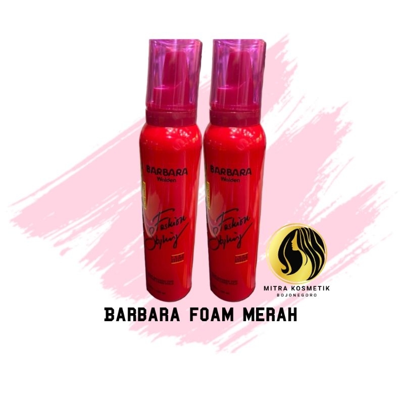 Barbara Extra Hold Mousse/Barbara Foam Merah/Barbara Foam 180ml