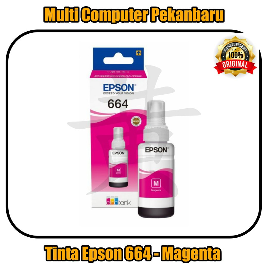Tinta Epson 664 Magenta Original - Ink Epson 664 M Ori - Tinta 664 Merah Asli