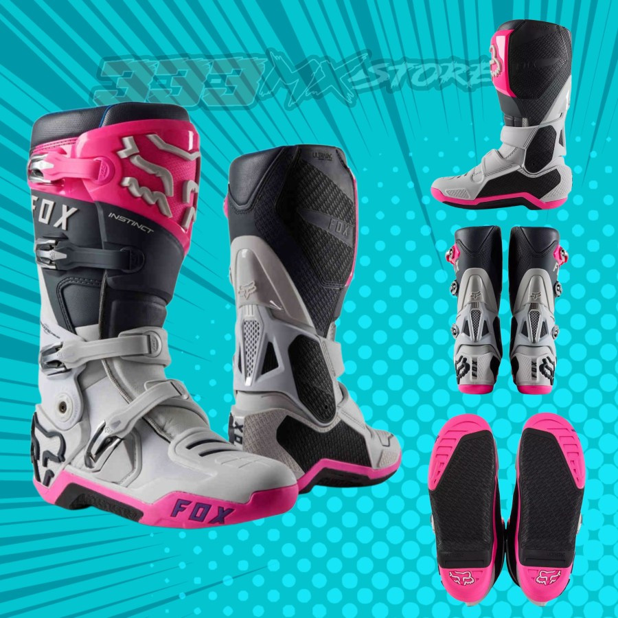 Boots Fox Instinct Grey Pink Sepatu Boots FOX Instinct Cross Trail Original
