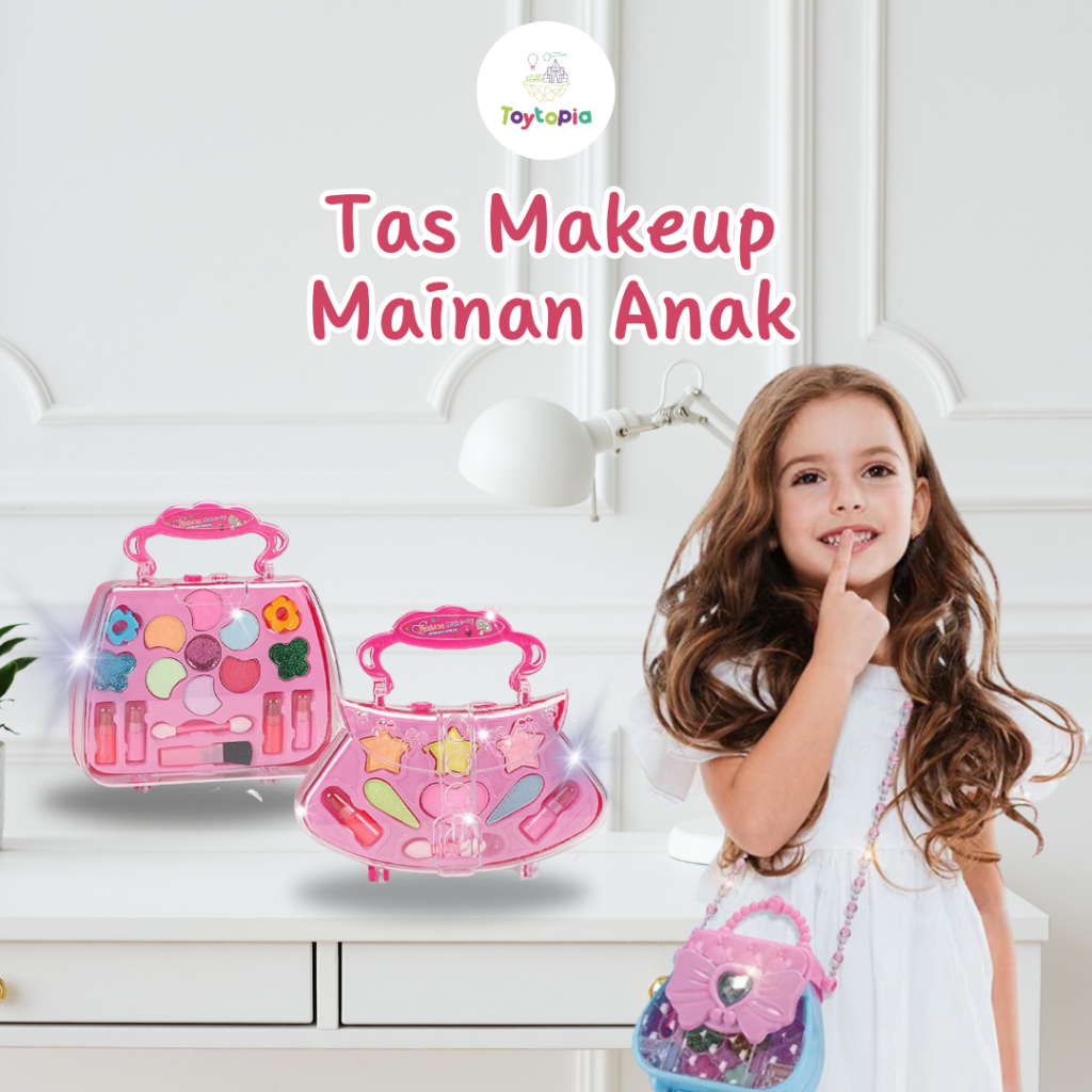 Mainan Anak Cewek - Mainan Anak Makeup Tas - Mainan Komestik Anak Bentuk Tas - Perempuan Makeup Main