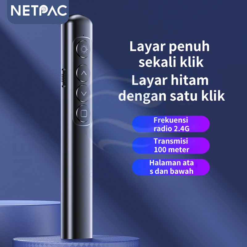 NETPAC S9 Wireless Laser Pointer Presentasi Remote Control laser Pen Merah 200M USB Embedded Receive