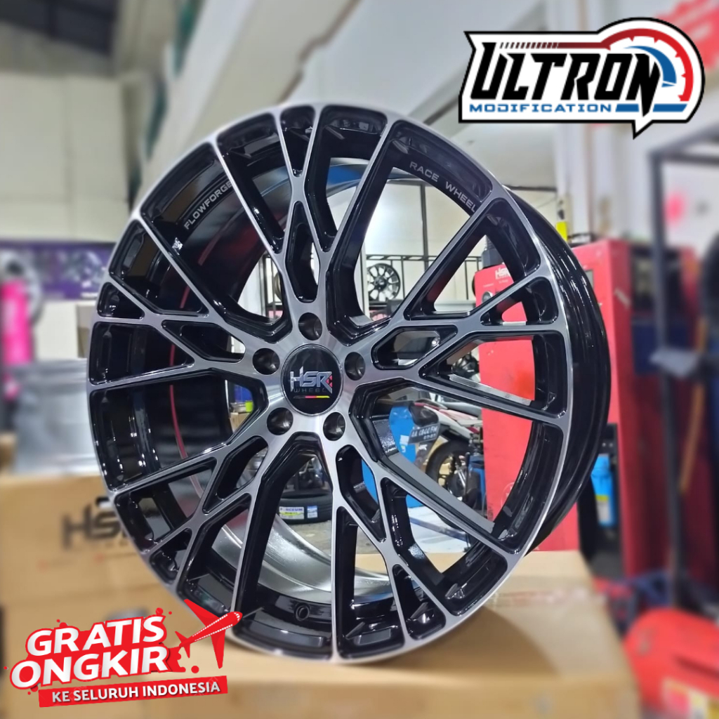 Velg Mobil Celong Ring 20 HSR Omachi Lebar 8,5/9,5 Buat Mercedes Audi Mini Cooper Black Polish
