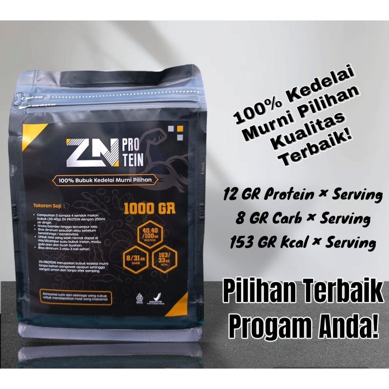 

ZN PROTEIN - SUSU BUBUK KEDELAI MURNI WHEY 1000g