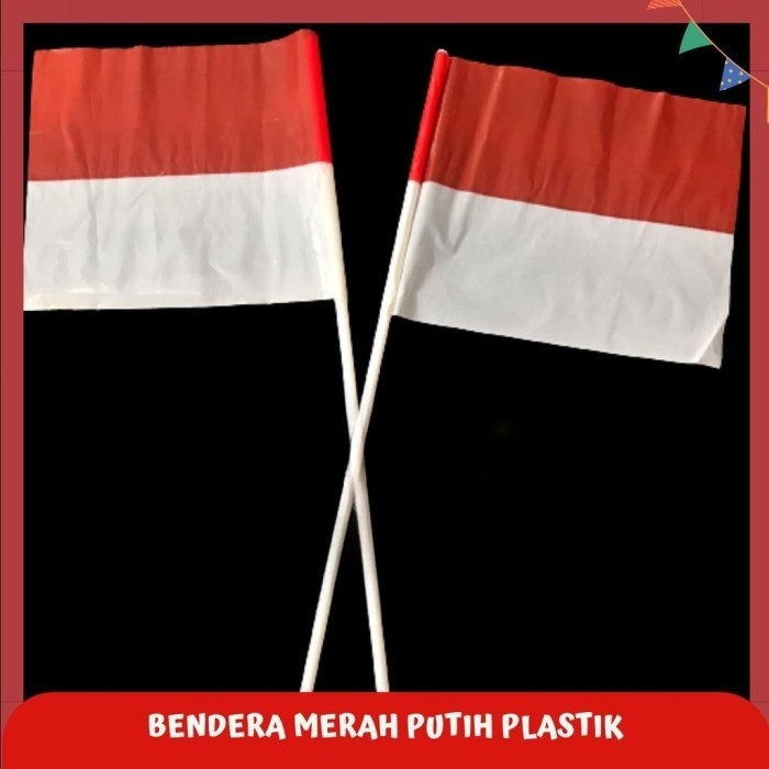 BENDERA PAWAI KECIL MERAH PUTIH + GAGANG PLASTIK