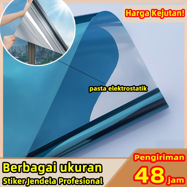 [400x60cm]kaca stiker cermin tempel  kaca film bening kaca film one way