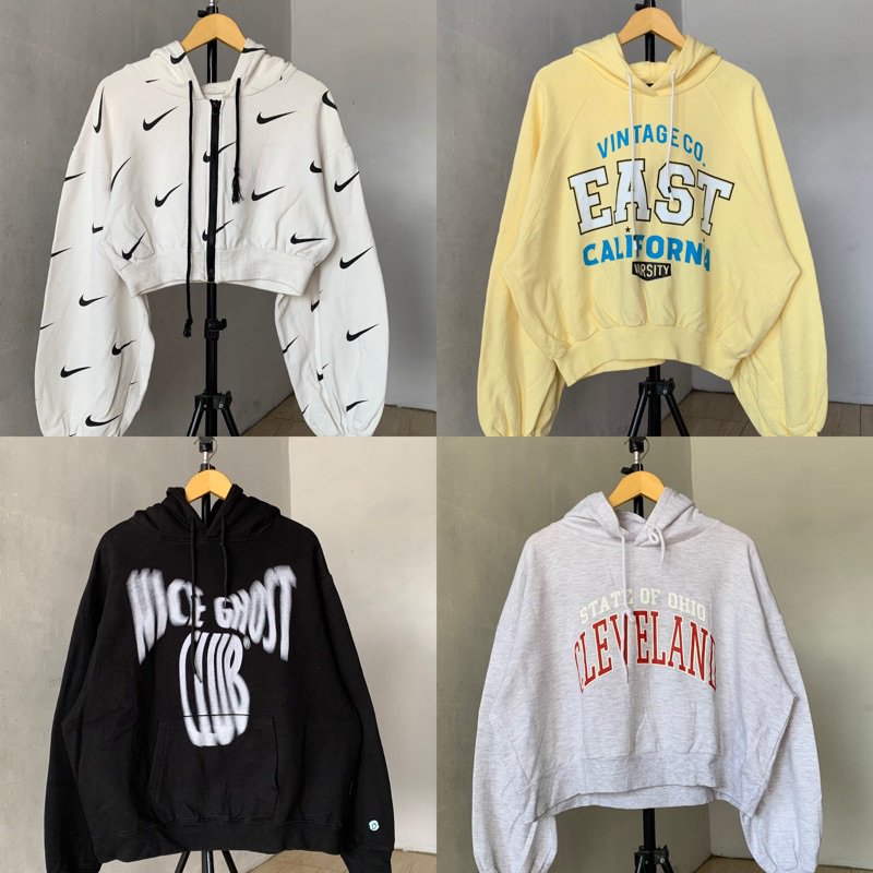 HOODIE GEMOY CROP ZIPPER OVERSIZE TERMURAH LENGAN BALON