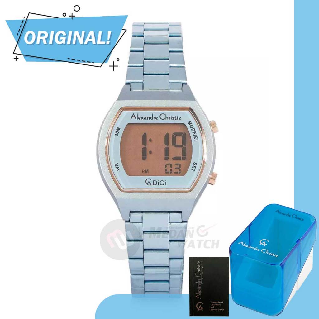 Jam Tangan Wanita Digital Alexandre Christie 9384LH AC9384 AC 9384 LH 9384 LHBIULB Original Garansi 