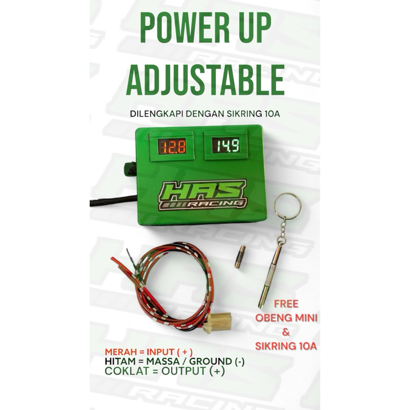 POWER UP AKI STABILIZER CDI ECU ADJUSTABLE VOLTASE