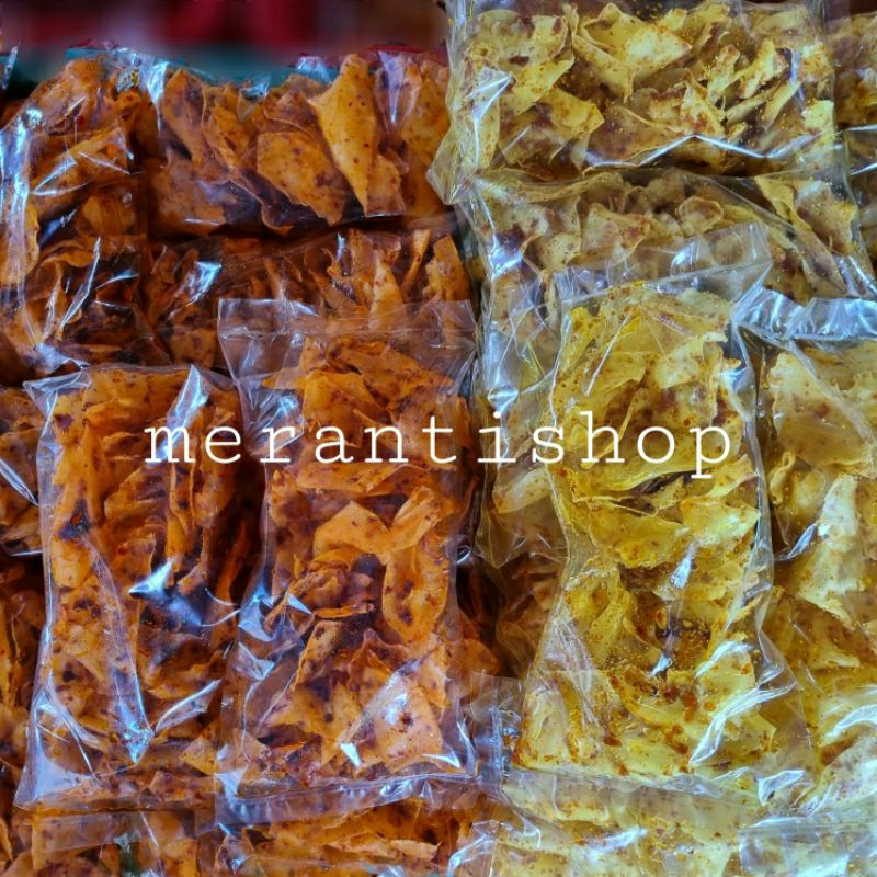 

Keripik Ubi Parut Vegetarian Pedas dan Kunyit / Krupuk / Kerupuk Singkong