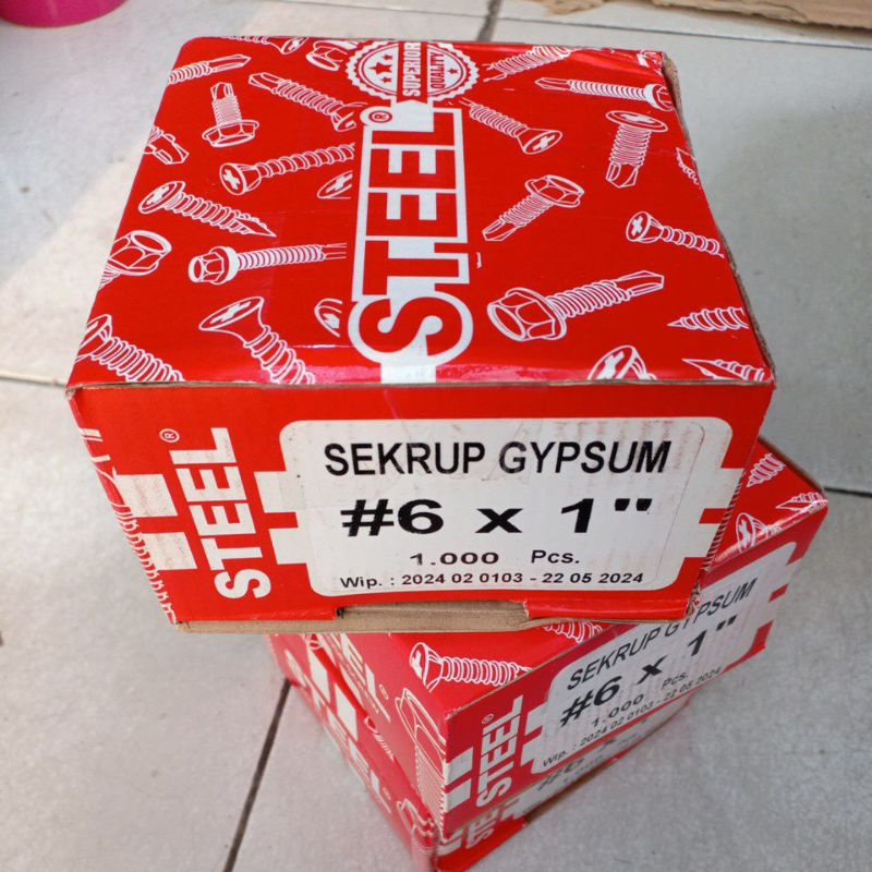 Sekrup gypsum 6x1" steel isi 1000pcs
