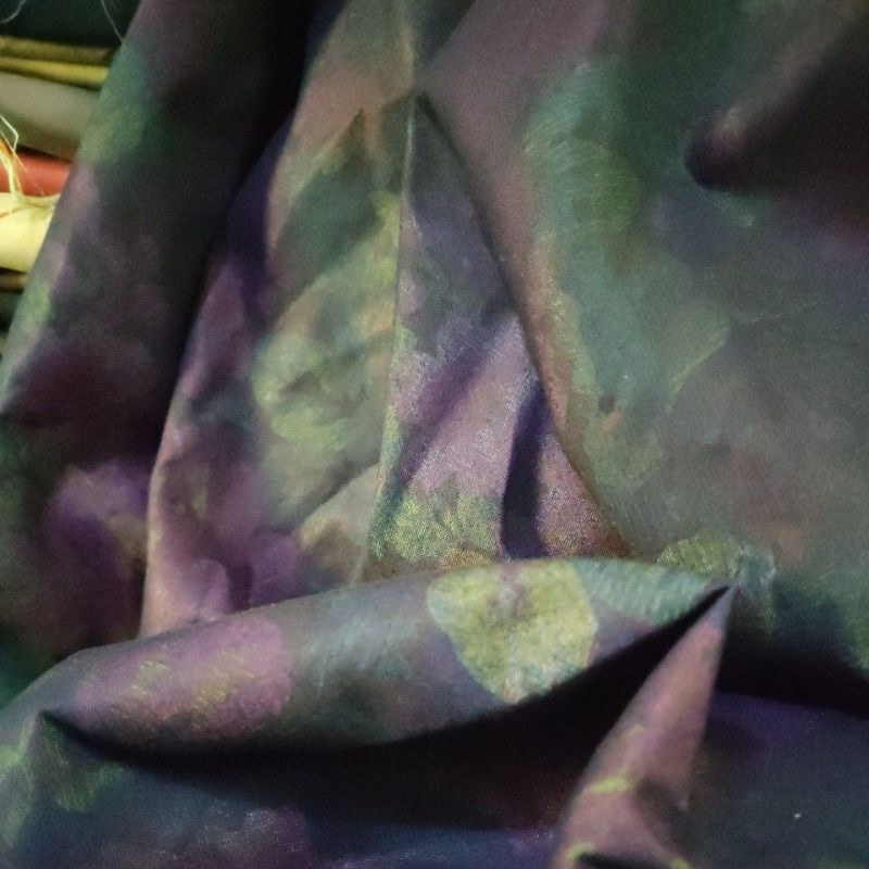 KAIN KILOAN JEANS DENIM MOTIF BUNGA ARAHAN BLAZER