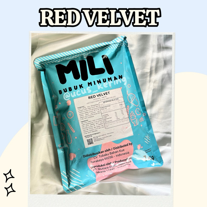 

BUBUK MINUMAN MILI REDVELVET KEMASAN 1 KG/ POWDER DRINK