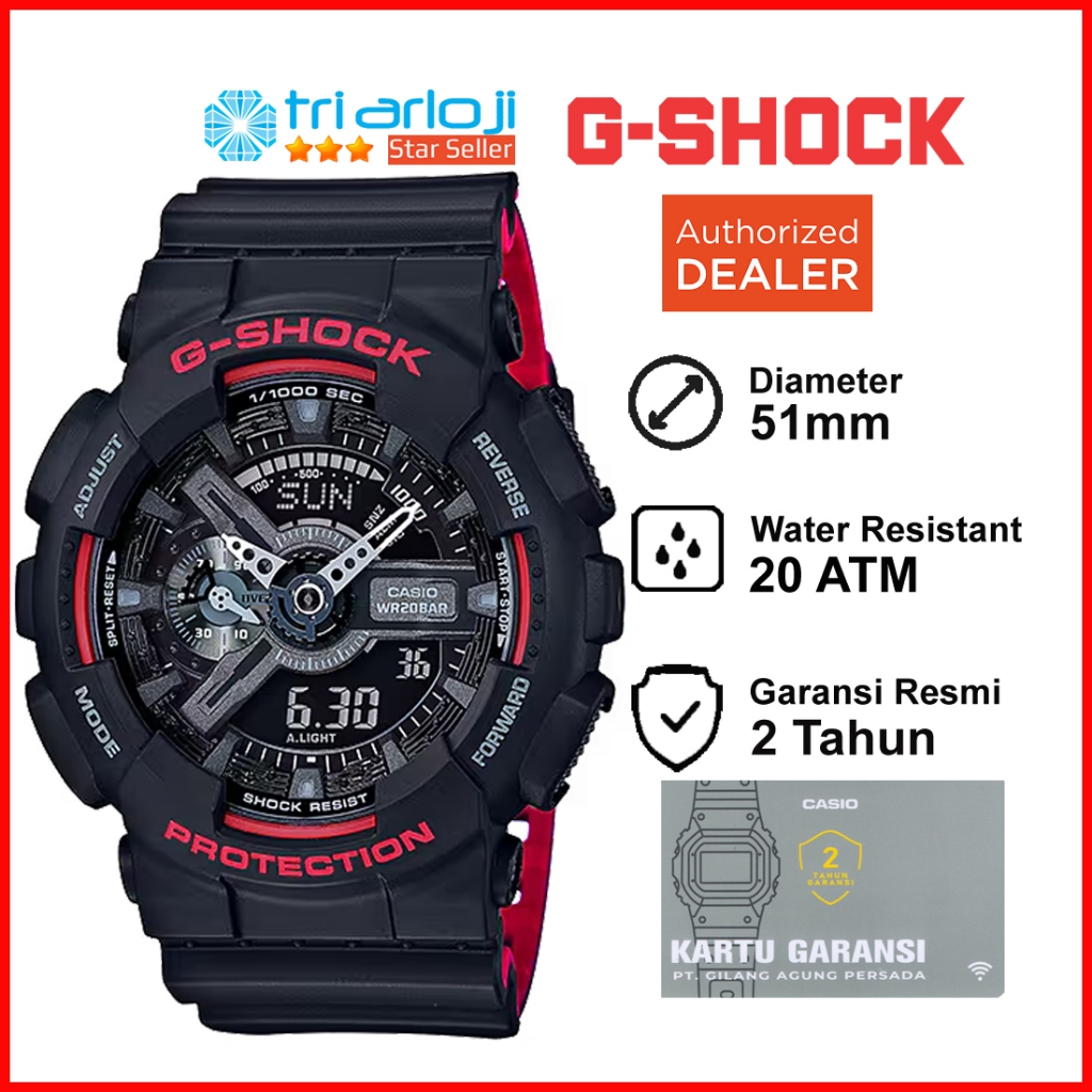 Casio G-Shock GA-110HR-1ADR Jam Tangan Pria GShock GA110HR GA-110HR GA-110HR-1A GA110 GA110HR