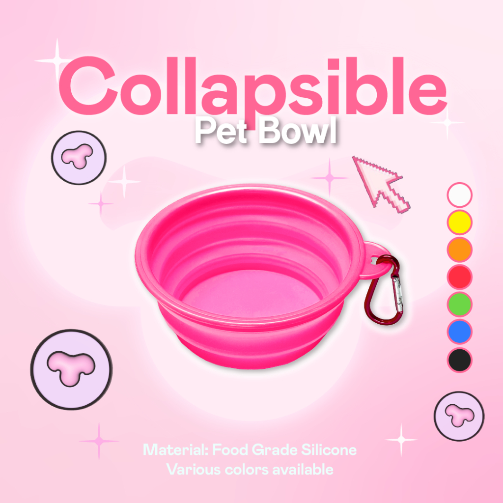 FEWRYTAIL - Mangkong Lipat Silikon- Anjing & Kucing/ Colapsible Silicone Pet Bowl / Foldable Silicon