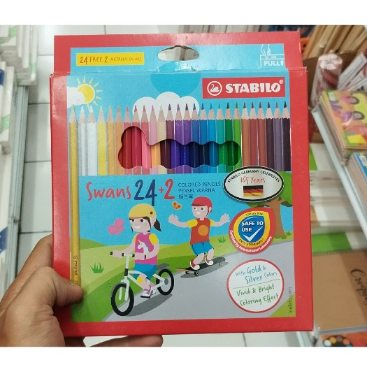 

PENSIL WARNA STABILO SWANS 24+2 WARNA ( 1870/26 )
