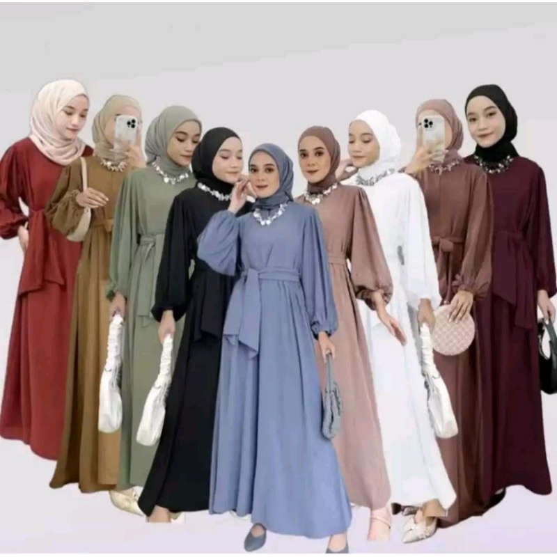 Gamis Raline/gamis kekinian/gamis crincle/fashion wanita/fashion muslim/