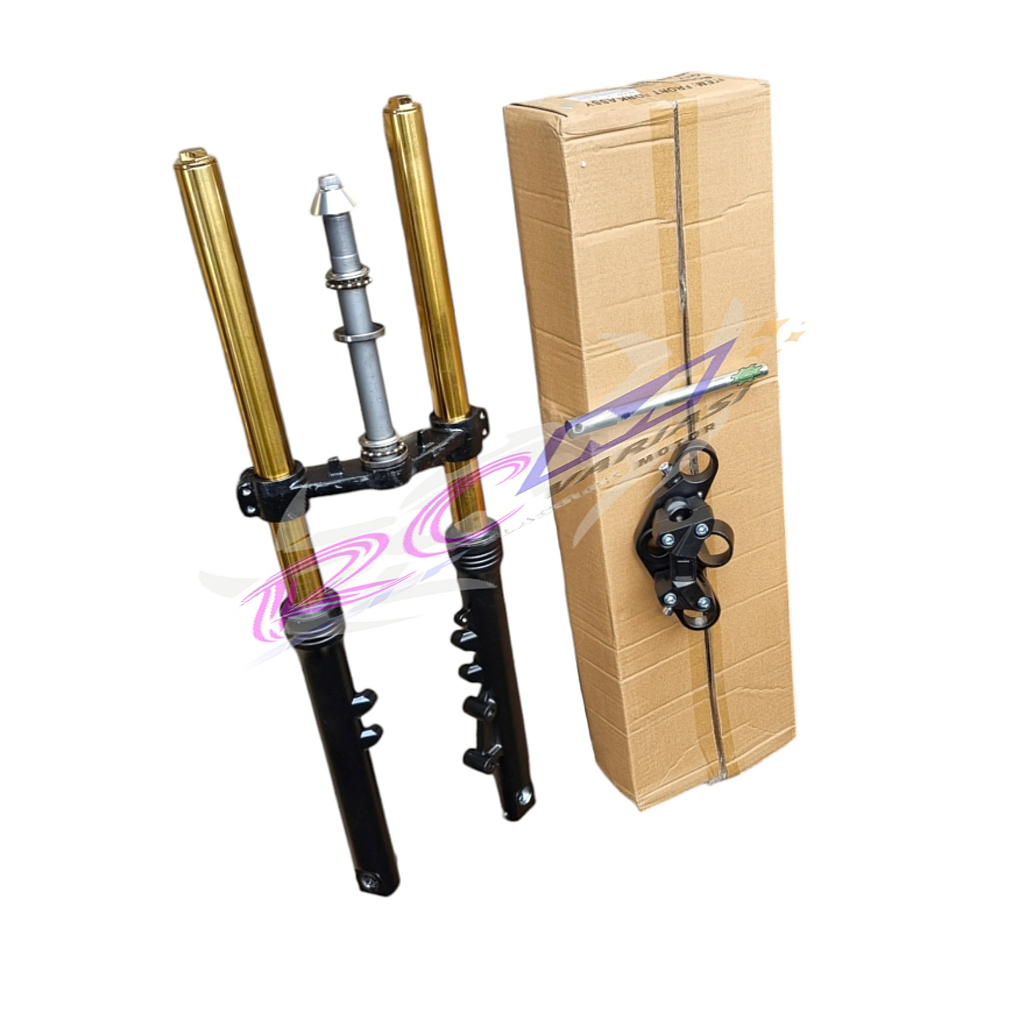 Shock Depan Ninja RR pnp CB GL Megapro Tiger Verza As gold tabung bottom silver atau hitam shockbrea