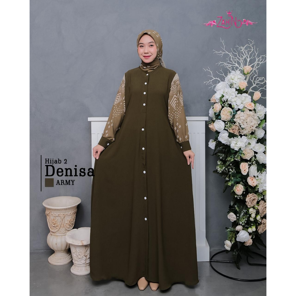 GAMIS SET HIJAB DENISA|GAMIS BUSUI TERBARU FREE HIJAB|GAMIS MODIS SYARI BAHAN CRINKLE PREMIUM