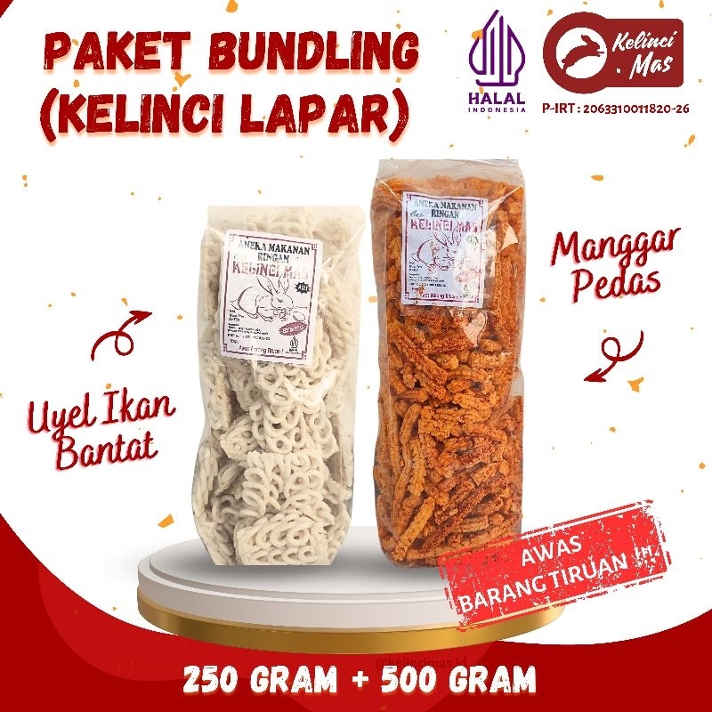 

PAKET BUNDLNG KELINCI LAPAR (KERUPUK MANGGAR PEDAS 500gr + KERUPUK UYEL IKAN 250gr)