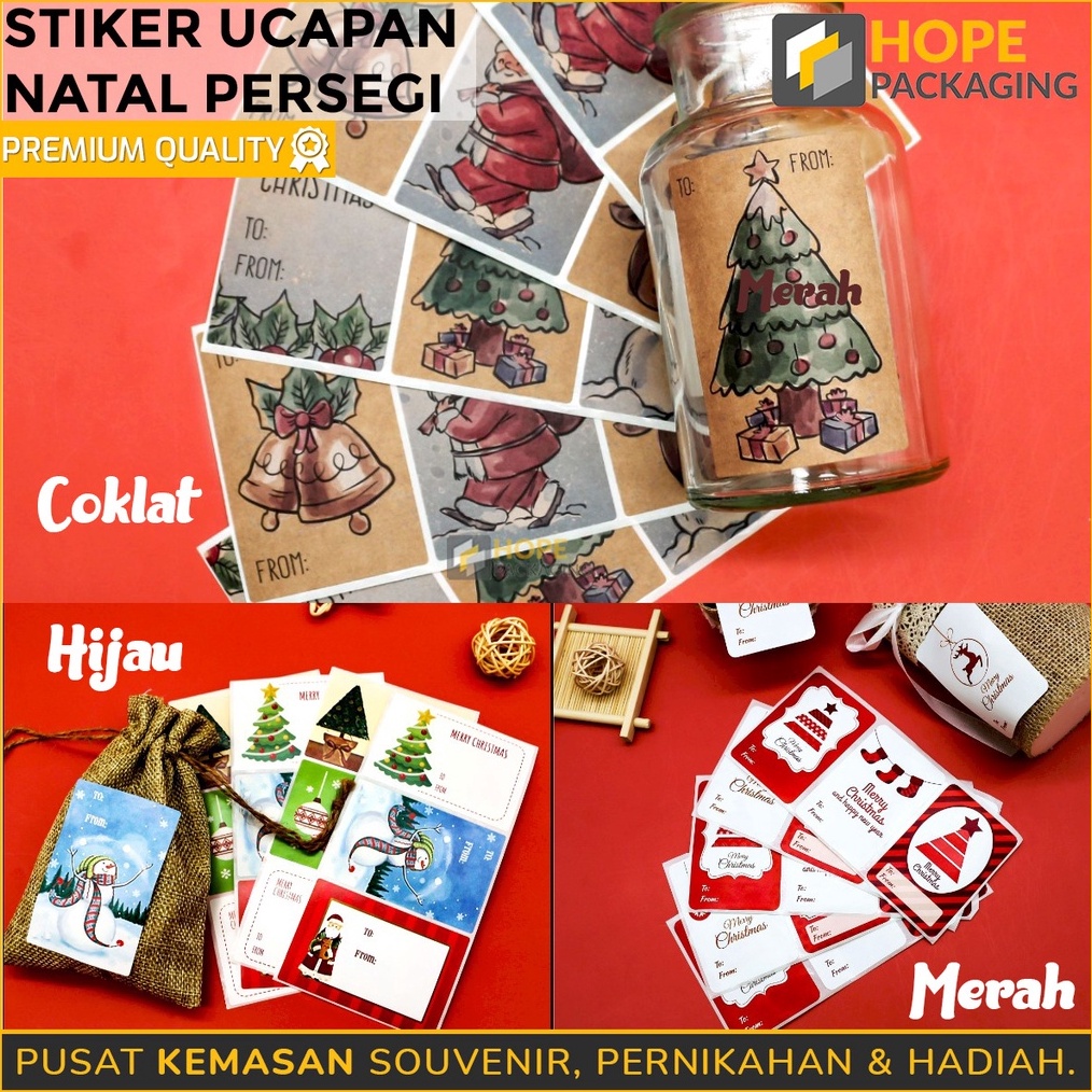 

PALING LARIS Stiker Kertas Kraft Handmade Motif Natal Persegi Untuk Dekorasi Souvenir Kotak Hampers