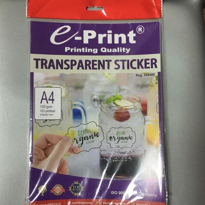 

Pilihan Terbaik Transparent Sticker eprint A4 15gsm EPrint Sticker Transparent