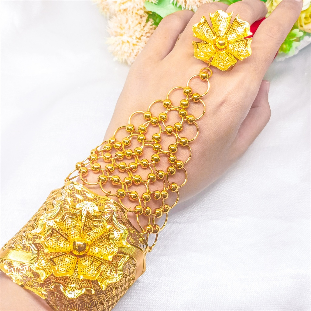 Gelang Kendari Cincin Fleksibel Terbaru Dubai India Mirip Emas Asli Xuping Perhiasan Lapis Emas 24k 