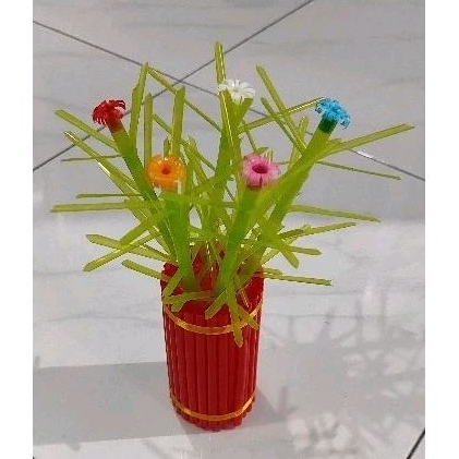 bunga sedotan - bunga krokot sedotan - bunga dari sedotan - bunga dari sedotan - prakarya - kerajina