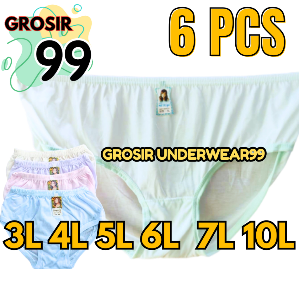 6 PCS SUPER JUMBO Celana Dalam Wanita Jumbo CD Wanita JUMBO CD BUMIL Celana Dalam Wanita Katun Termu