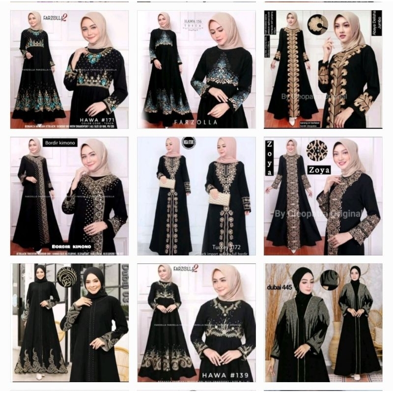 Gamis Abaya Best seller Abaya Gamis busui Abaya bordir kekinian Abaya Hitam bordir Abaya Dress Dewas