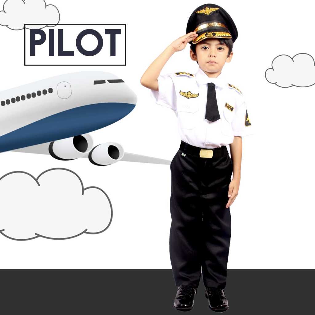 baju pilot anak laki-laki seragam pilot anak baju profesi anak pakaian anak laki-laki baju karnaval