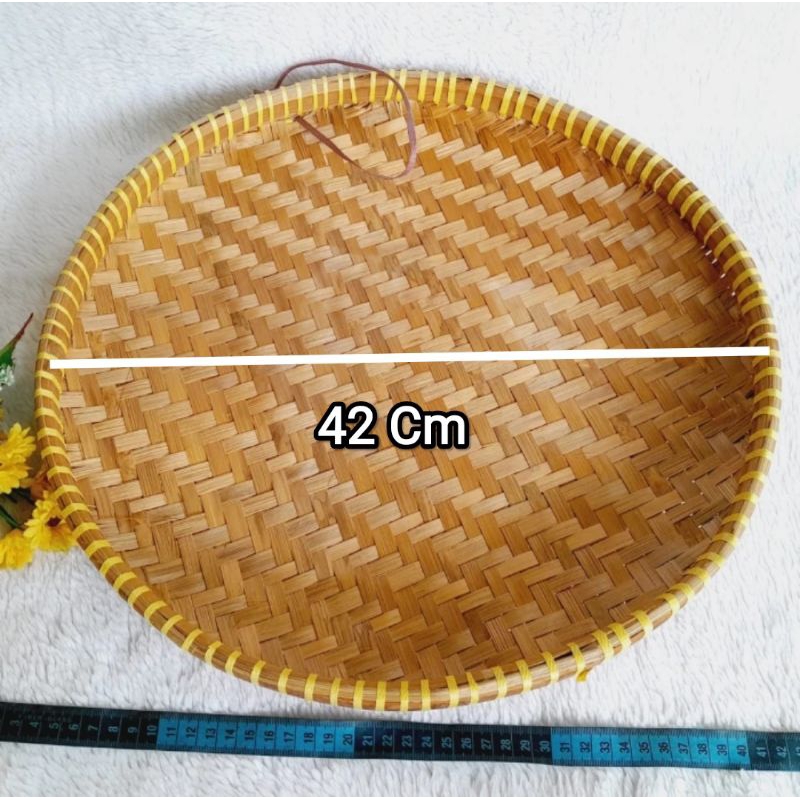 Tampah Bambu kecil 42 cm / Tampah tumpeng Bambu/ Kue tampah Bambu rapih dan kuat